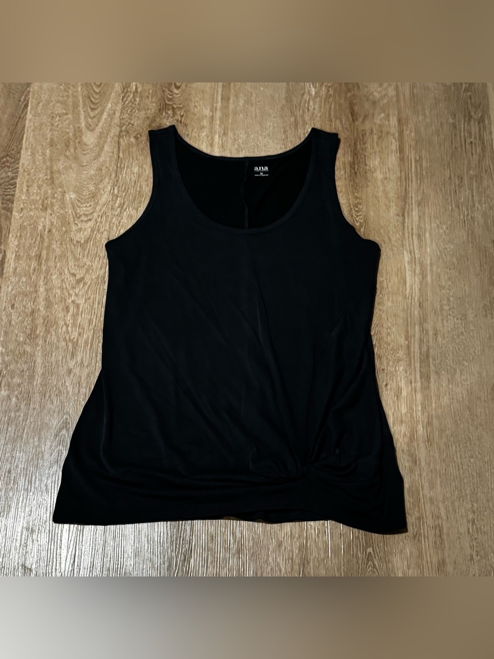 a.n.a Black Twist-Front Tank Top